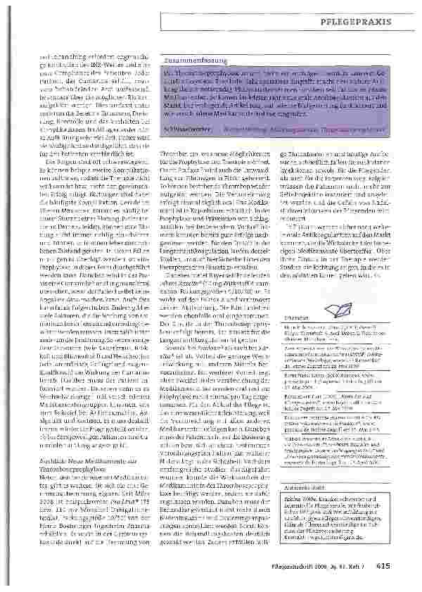 Vorschauseite 4: Neues zur Thromboseprophylaxe