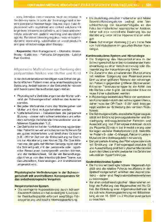 Vorschauseite 2: Was ist neu in der geburtshilflichen Anästhesie?