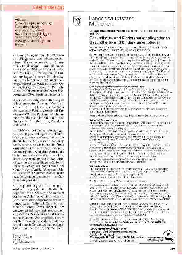 Vorschauseite 3: Die erste Gesundheitsjugendherberge
