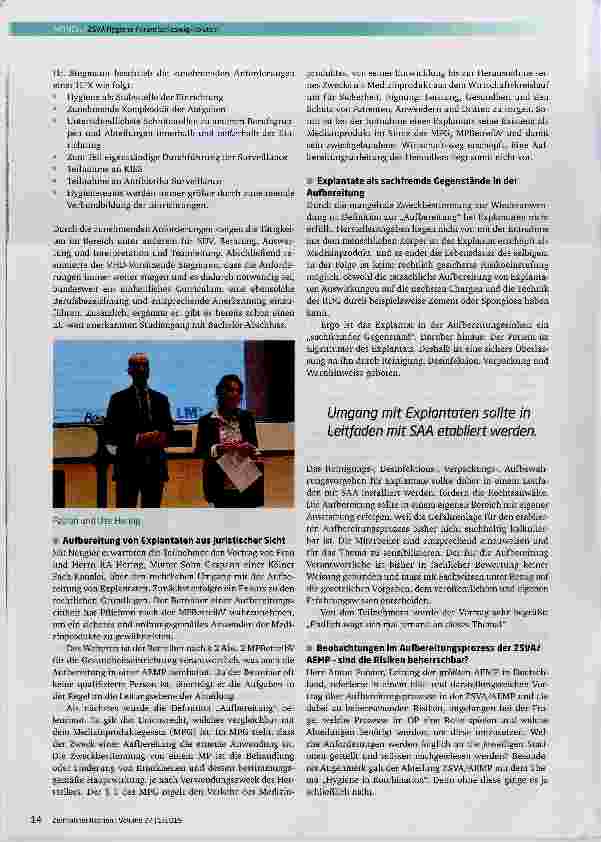 Vorschauseite 3: Bericht über das 18. ZSVA Hygiene-Forum Schieswig-Holstein am 27. 10. 2018 im Ostseebad Damp