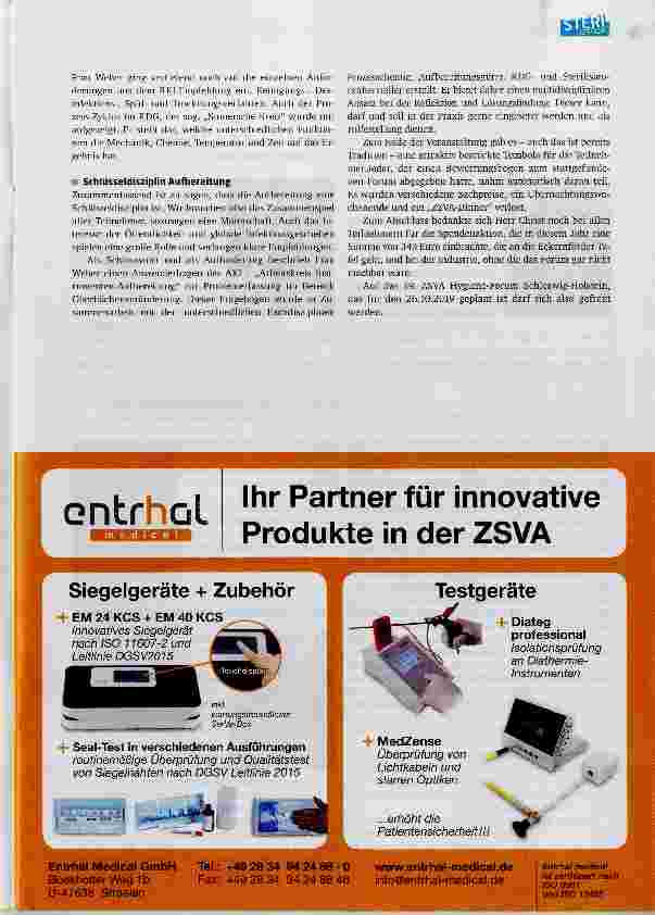 Vorschauseite 6: Bericht über das 18. ZSVA Hygiene-Forum Schieswig-Holstein am 27. 10. 2018 im Ostseebad Damp