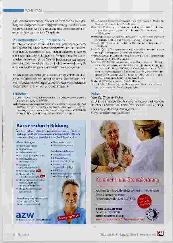 Vorschauseite 4: Wie viel Managementkompetenz braucht die Pflege?