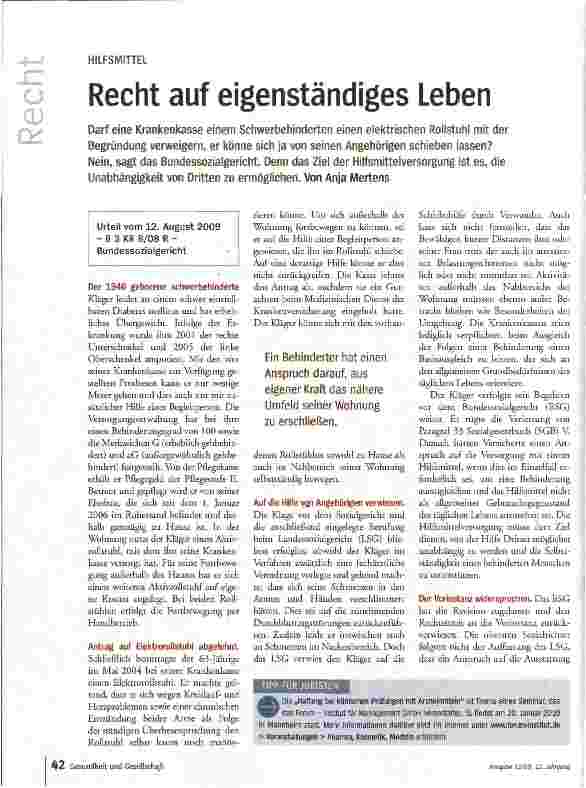 Vorschauseite 1: Recht auf eigenständiges Leben