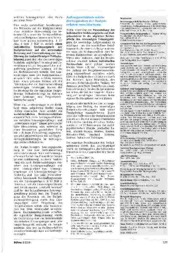 Vorschauseite 2: Keine Alternative zum individuellen Rechtsanspruch auf Budgetassistenz