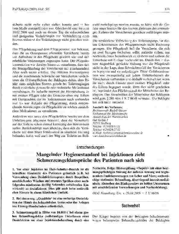 Vorschauseite 2: Haftung des Pflegeheims für Sturz einer standunsicheren Bewohnerin beim Toilettengang