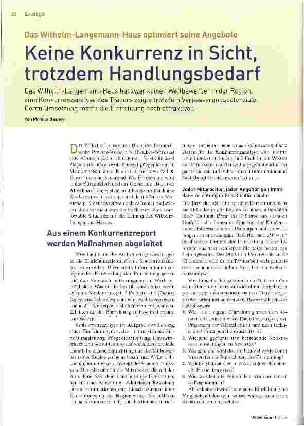 Vorschauseite 1: Keine Konkurrenz in Sicht, trotzdem Handlungsbedarf