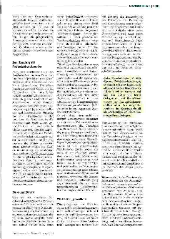 Vorschauseite 2: Jeder ist sein eigener Beschwerdemanager
