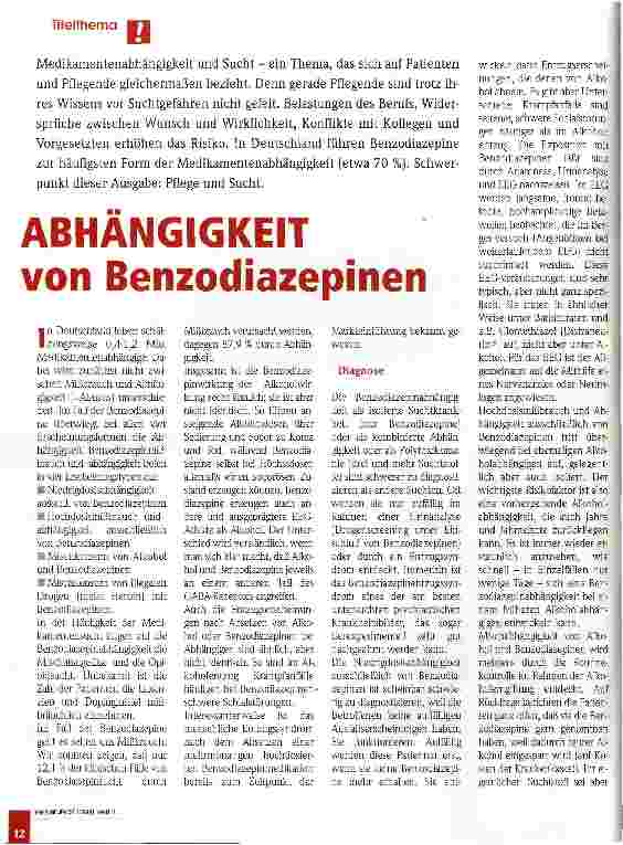 Vorschauseite 1: Abhängigkeit von Benzodiazepinen