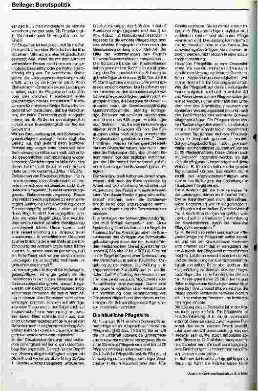 Vorschauseite 3: Die Maßnahmen der Bundesregierung zur Verbesserung der Situation der Pflegebedürftigen und ihrer Angehörigen
