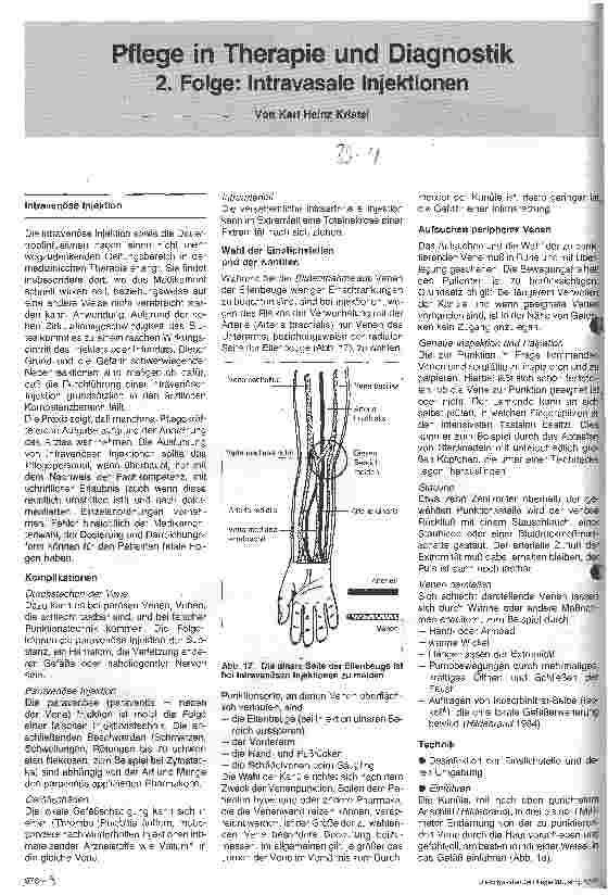 Vorschauseite 1: Pflege in Therapie und Diagnostik 2. Folge: Intravasale Injektionen