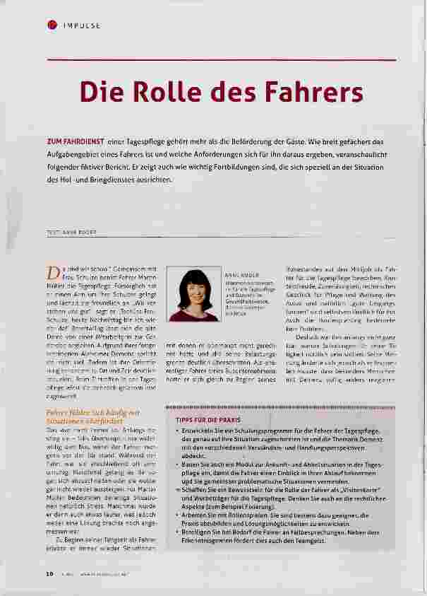 Vorschauseite 1: Die Rolle des Fahrers