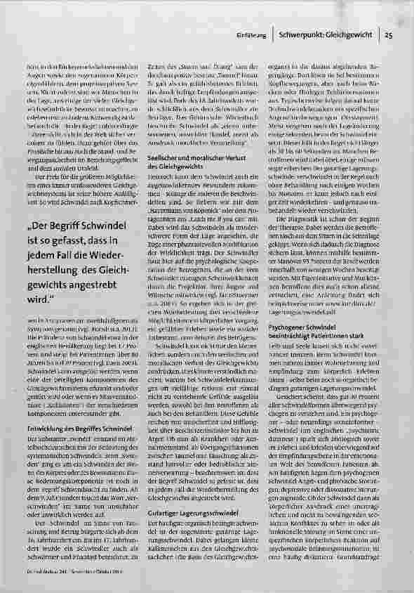 Vorschauseite 2: Gleichgewicht und Schwindel