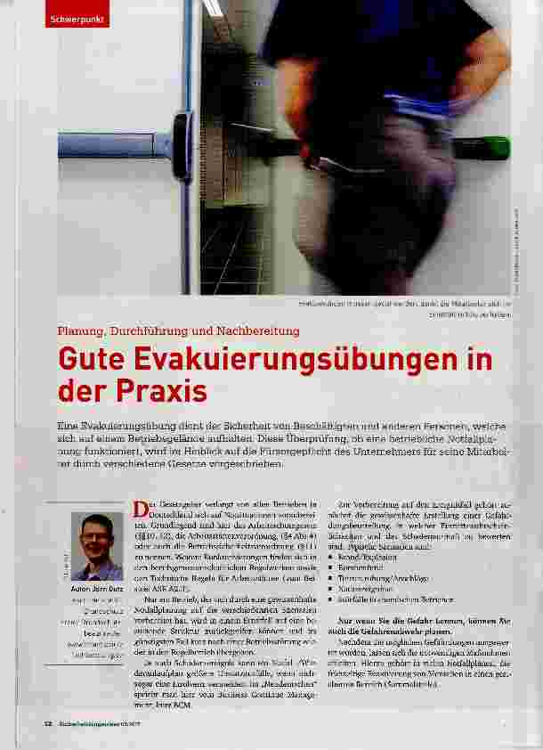 Vorschauseite 1: Gute Evakuierungsübungen in der Praxis