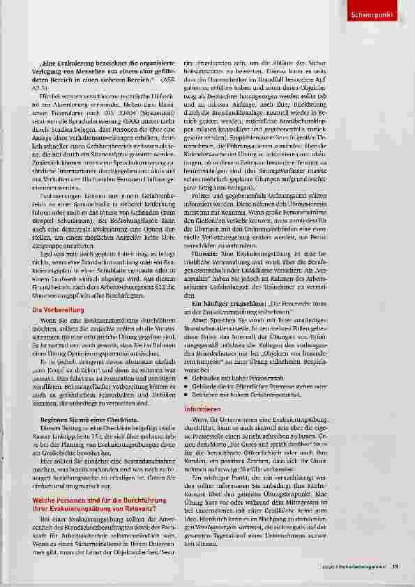 Vorschauseite 2: Gute Evakuierungsübungen in der Praxis