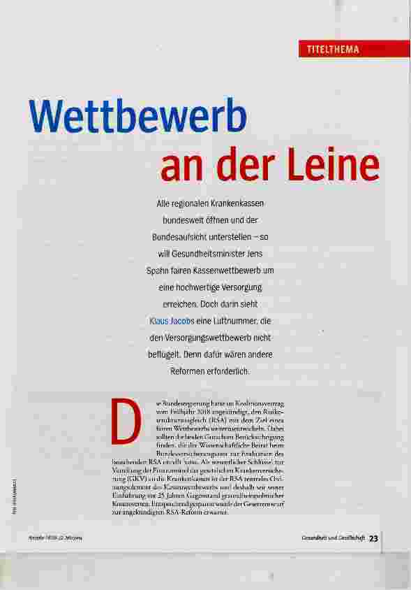 Vorschauseite 1: Wettbewerb an der Leine