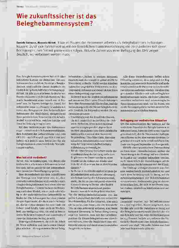 Vorschauseite 1: Wie zukunftssicher ist das Beleghebammensystem?