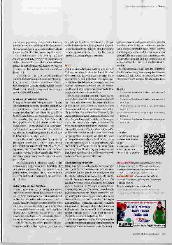 Vorschauseite 3: Wie zukunftssicher ist das Beleghebammensystem?