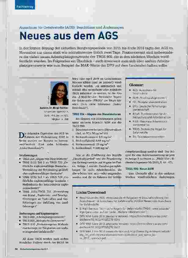 Vorschauseite 1: Neues aus dem AGS