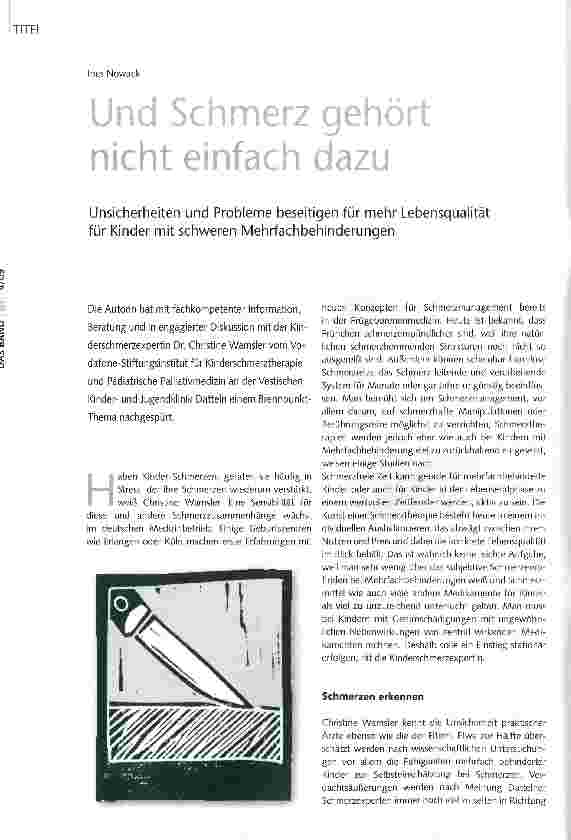 Vorschauseite 1: Und Schmerz gehört nicht einfach dazu