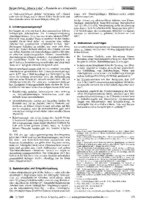 Vorschauseite 2: „Misera plebs - Pandemie und Arbeitsrecht