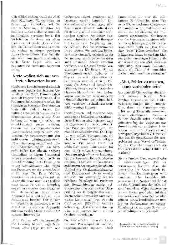 Vorschauseite 2: Ärzte-Bewertungen: Qualität wird honoriert