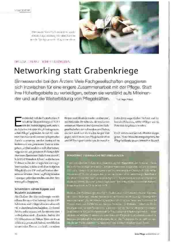 Vorschauseite 1: Networking statt Grabenkriege