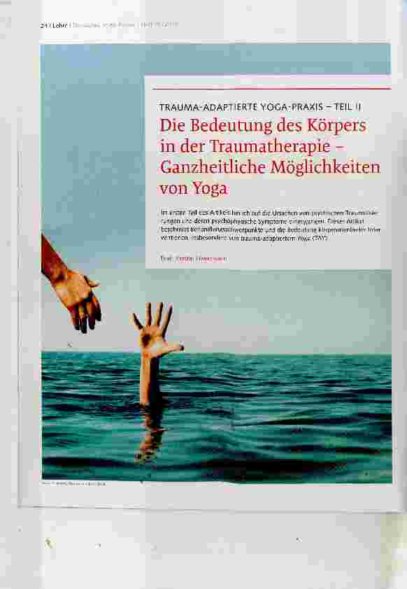 Vorschauseite 1: Die Bedeutung des Körpers in der Traumatherapie - Ganzheitliche Möglichkeiten von Yoga