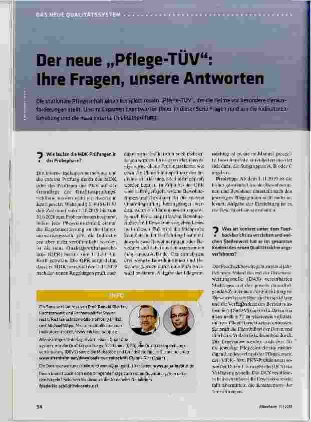 Vorschauseite 1: Der neue „Pflege-TÜV“: Ihre Fragen, unsere Antworten