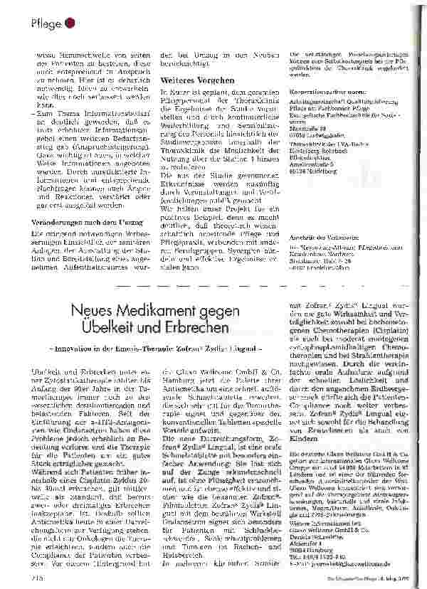 Vorschauseite 3: Pflegerische Maßnahmen gegen Übelkeit und Erbrechen bei Zytostatikatherapien. Qualitätssichernde Aspekte