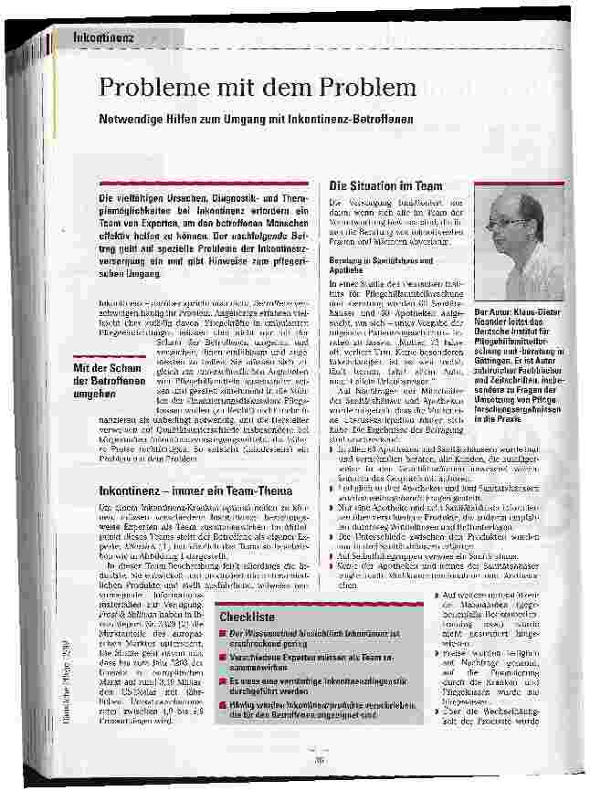 Vorschauseite 1: Probleme mit dem Problem Notwendige Hilfen zum Umgang mit Inkontinenz-Betroffenen