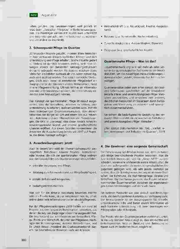 Vorschauseite 2: Ausgezeichnete Quartiersarbeit im Schwabenland Pflegeinnovationspreis erneut ausgeschrieben