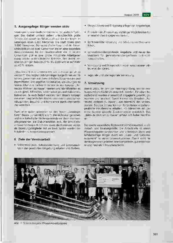 Vorschauseite 3: Ausgezeichnete Quartiersarbeit im Schwabenland Pflegeinnovationspreis erneut ausgeschrieben