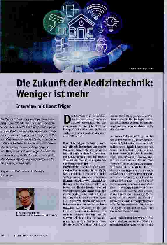 Vorschauseite 1: Die Zukunft der Medizlntechnlk: Weniger ist mehr