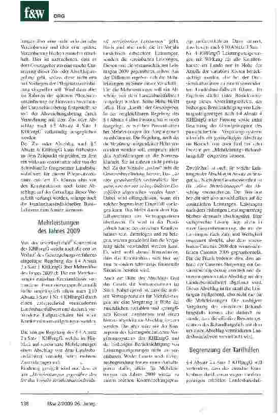 Vorschauseite 3: Pflegesatzrechtliche Neuerungen 2009