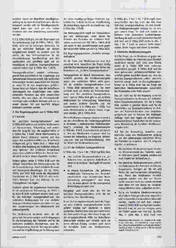 Vorschauseite 2: Stellungnahme des Betreuungsgerichtstags e.V. Keine ambulante Zwangsbehandlung von Verfassungswegen - Zur Verfassungsmäßigkeit von § 1906a Abs. 1 Nr. 7 BGB