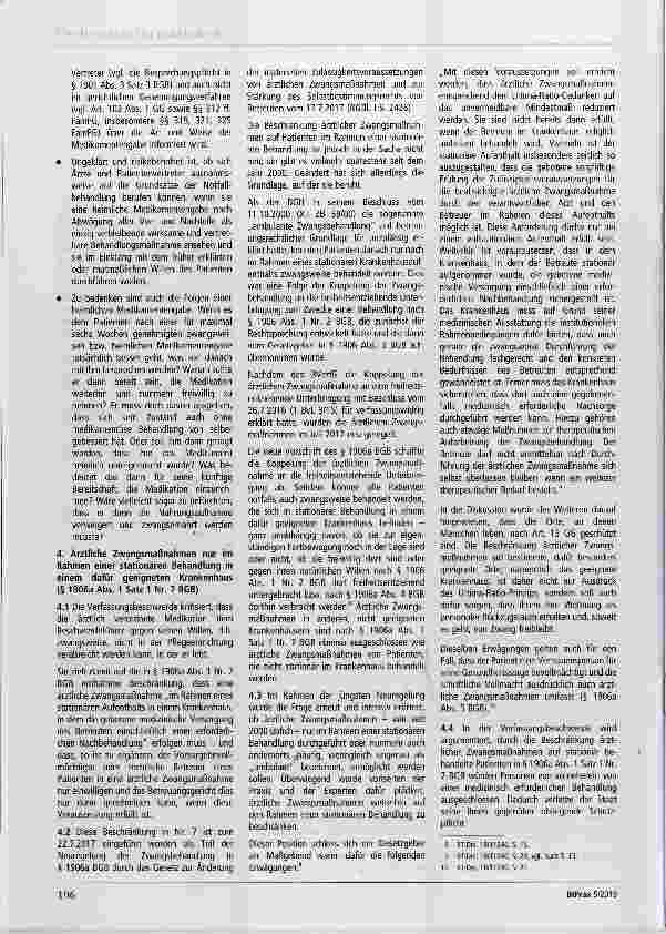 Vorschauseite 3: Stellungnahme des Betreuungsgerichtstags e.V. Keine ambulante Zwangsbehandlung von Verfassungswegen - Zur Verfassungsmäßigkeit von § 1906a Abs. 1 Nr. 7 BGB