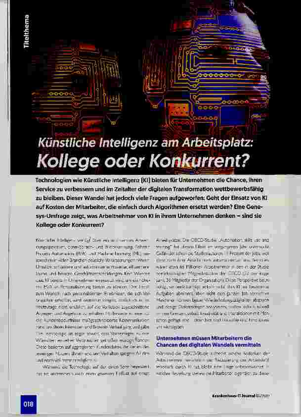 Vorschauseite 1: Künstliche Intelligenz am Arbeitsplatz: Kollege oder Konkurrenz?