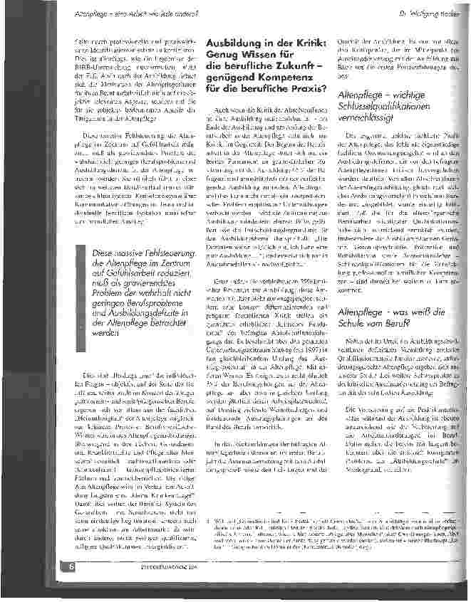 Vorschauseite 3: Altenpflege - Eine Arbeit wie jede andere? Ein Beruf fürs Leben?