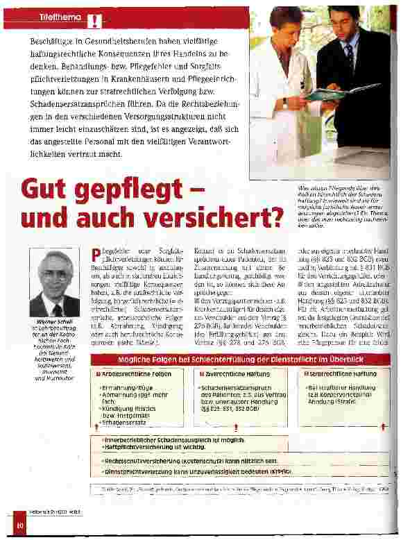 Vorschauseite 1: Gut gepflegt - und auch versichert?