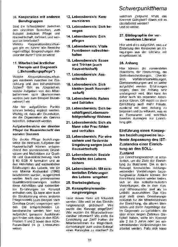 Vorschauseite 4: Qualitätsentwicklung mit Hilfe des Einrichtungs- / Pflegekonzeptes