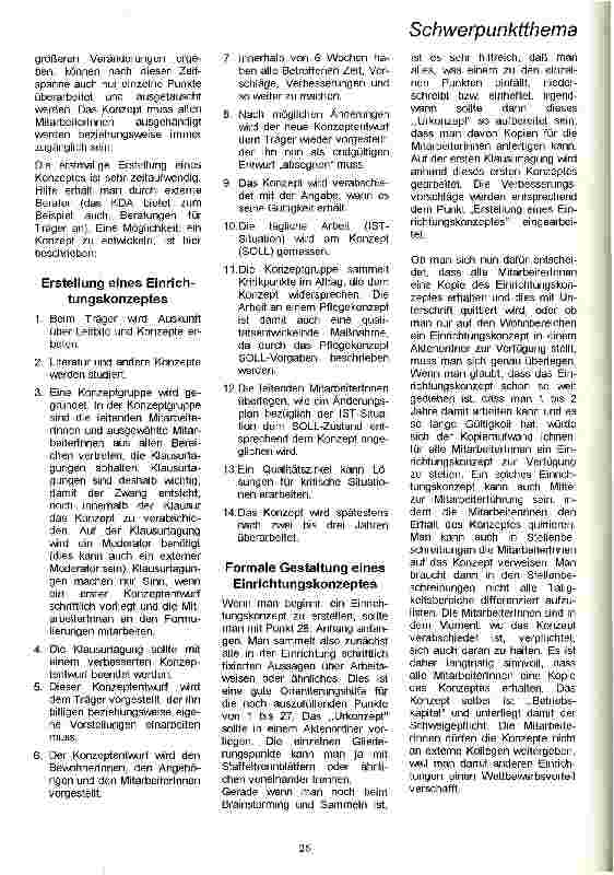Vorschauseite 5: Qualitätsentwicklung mit Hilfe des Einrichtungs- / Pflegekonzeptes