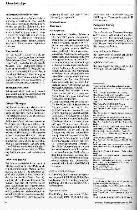Vorschauseite 6: Empfehlungen zur hygienischen Bettenaufbereitung Empfehlungen für Bettgestellwaschanlagen