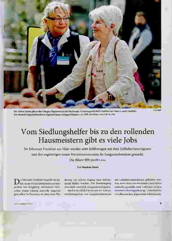 Vorschauseite 1: Vom Siedlungshelfer bis zu den rollenden Hausmeistern gibt es viele Jobs