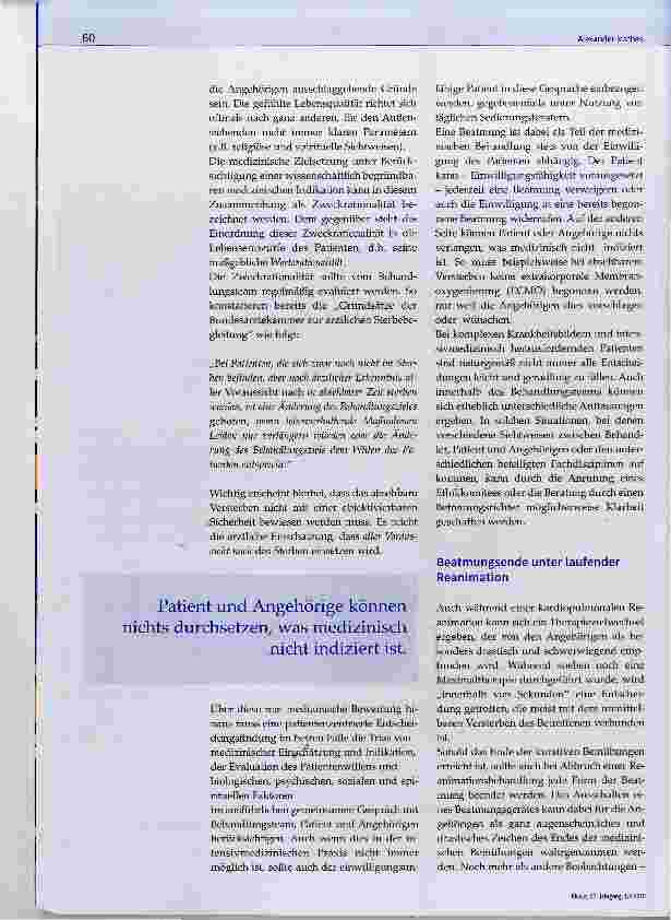 Vorschauseite 2: Die Durchführung und Beendigung der Beatmung in palliativen Situationen