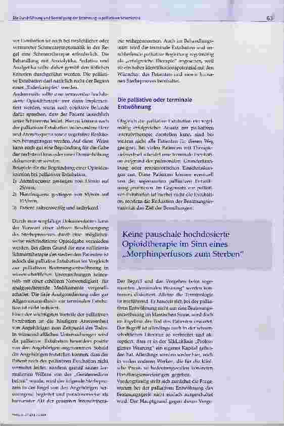 Vorschauseite 5: Die Durchführung und Beendigung der Beatmung in palliativen Situationen