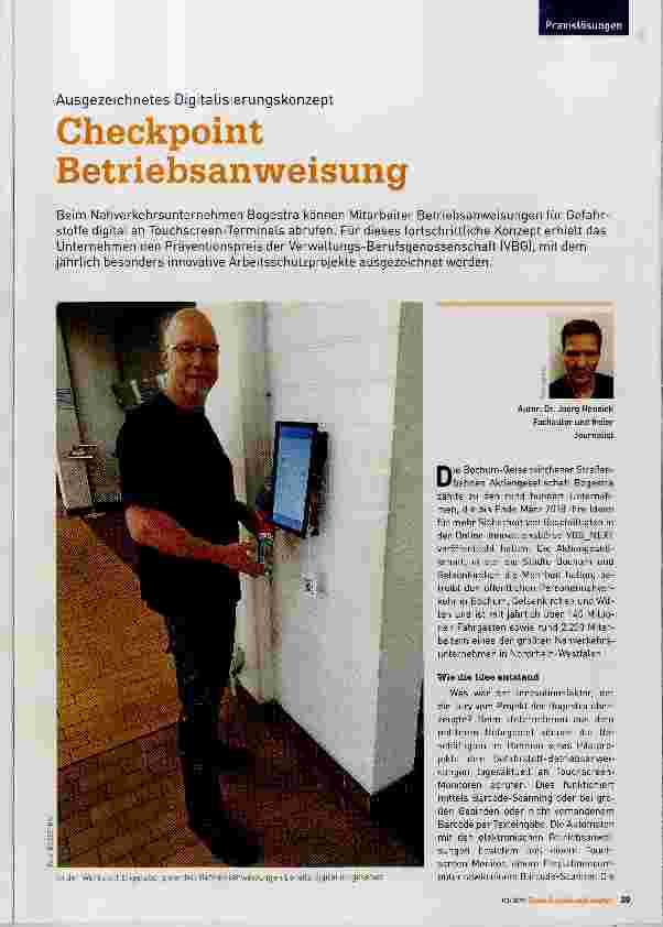 Vorschauseite 1: Checkpoint Betriebsanweisung