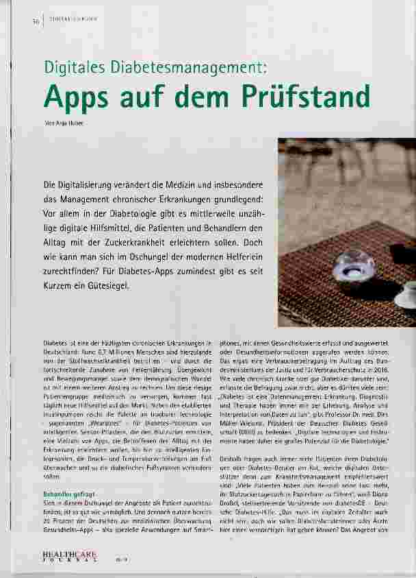 Vorschauseite 1: Digitales Diabetesmanagement: Apps auf dem Prüfstand