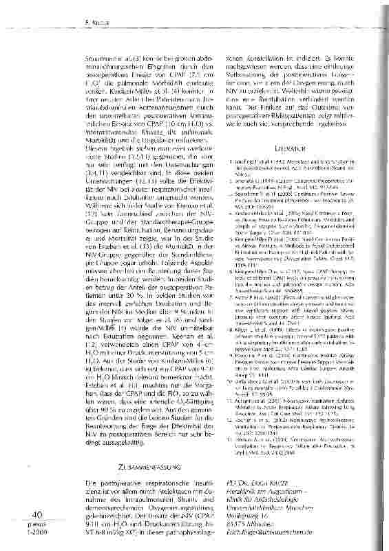 Vorschauseite 3: NIV BEI POSTOPERATIVEN RESPIRATORISCHEN PROBLEMEN?