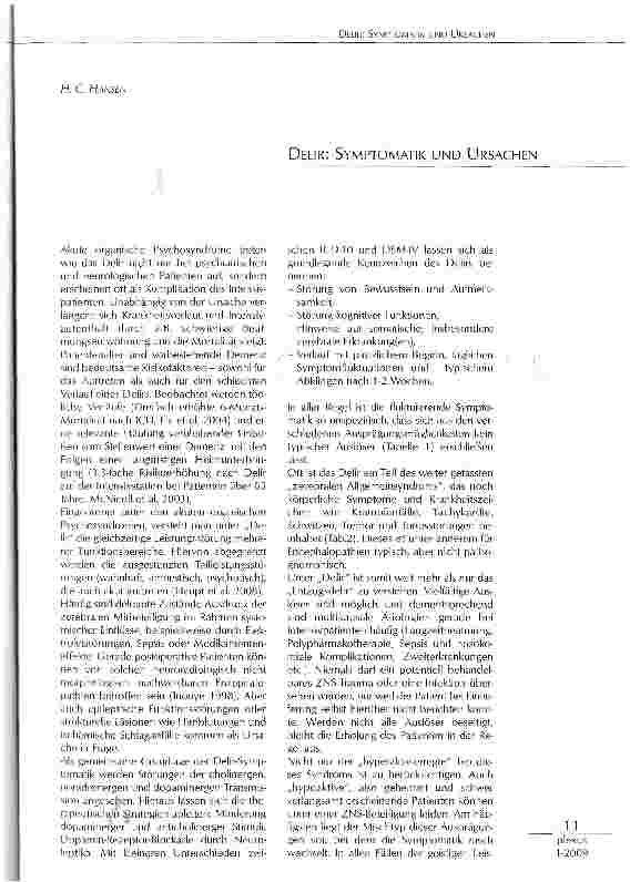 Vorschauseite 1: DELIR: SYMPTOMATIK UND URSACHEN