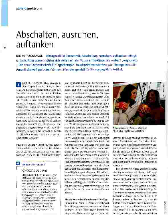 Vorschauseite 1: Abschalten, ausruhen, auftanken